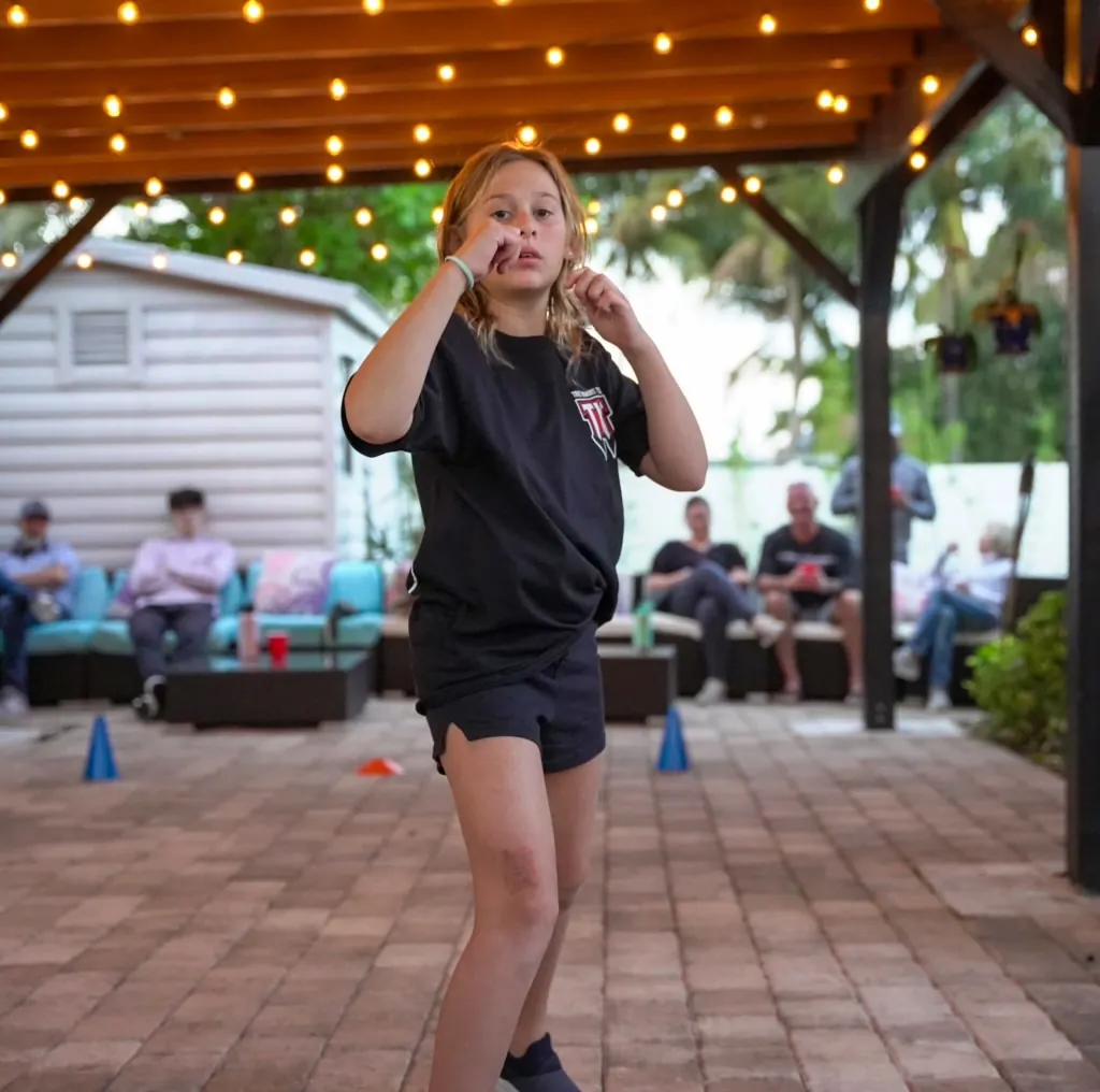 Girl Practicing Kids Martial Arts